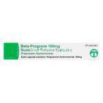 ベータプログレインSR、ジェネリックインデラル、プロプラノロール塩酸塩160mg　箱横面